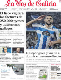 Portada La Voz de Galicia 2025-11-09