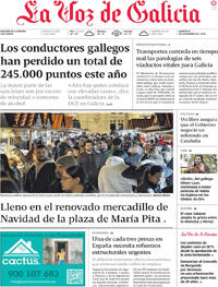 Portada La Voz de Galicia 2025-12-09