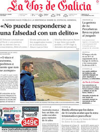 Portada La Voz de Galicia 2025-12-10