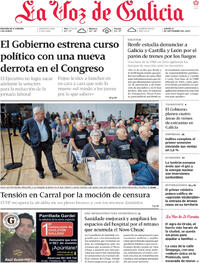 Portada La Voz de Galicia 2025-09-11