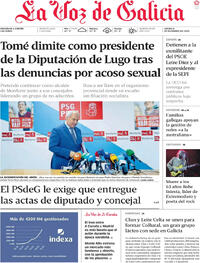 Portada La Voz de Galicia 2025-12-11