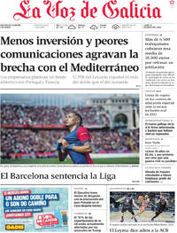 Portada periódico La Voz de Galicia