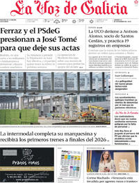 Portada La Voz de Galicia 2025-12-12