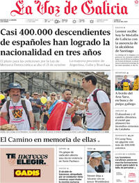Portada La Voz de Galicia 2025-07-14