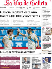 Portada La Voz de Galicia 2025-09-14