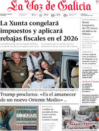 Portada La Voz de Galicia 2025-10-14