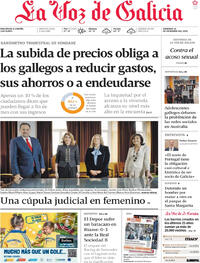 Portada La Voz de Galicia 2025-12-14