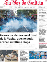 Portada La Voz de Galicia 2025-09-15