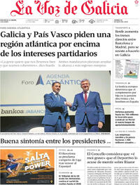 Portada periódico La Voz de Galicia