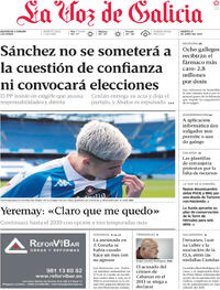 Portada periódico La Voz de Galicia