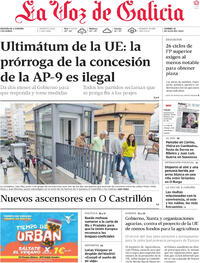 Portada La Voz de Galicia 2025-07-18