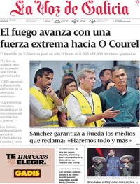Portada La Voz de Galicia 2025-08-18