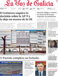 Portada La Voz de Galicia 2025-09-18