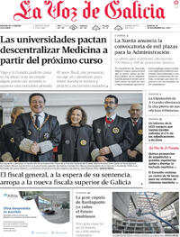 Portada La Voz de Galicia 2025-11-18