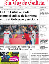 Portada La Voz de Galicia 2025-11-19