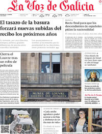 Portada La Voz de Galicia 2025-10-20