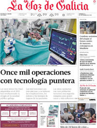 Portada La Voz de Galicia 2025-09-21