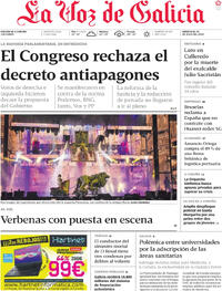 Portada La Voz de Galicia 2025-07-23
