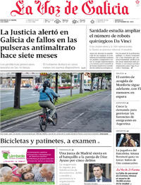 Portada La Voz de Galicia 2025-09-23