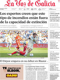 Portada La Voz de Galicia 2025-08-25