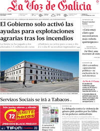 Portada La Voz de Galicia 2025-09-26