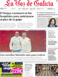 Portada La Voz de Galicia 2025-11-26