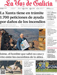 Portada La Voz de Galicia 2025-10-27