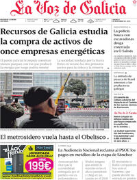 Portada La Voz de Galicia 2025-11-27