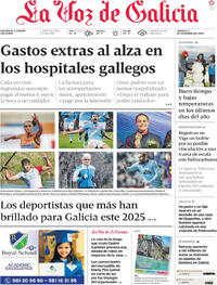 Portada La Voz de Galicia 2025-12-27