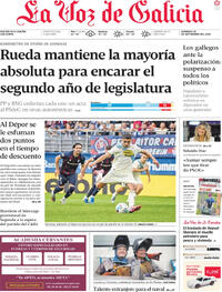 Portada La Voz de Galicia 2025-09-28