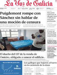 Portada La Voz de Galicia 2025-10-28