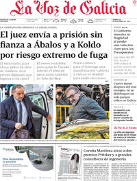 Portada La Voz de Galicia 2025-11-28