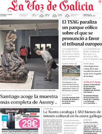 Portada La Voz de Galicia 2025-10-29