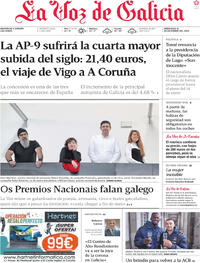 Portada La Voz de Galicia 2025-12-31