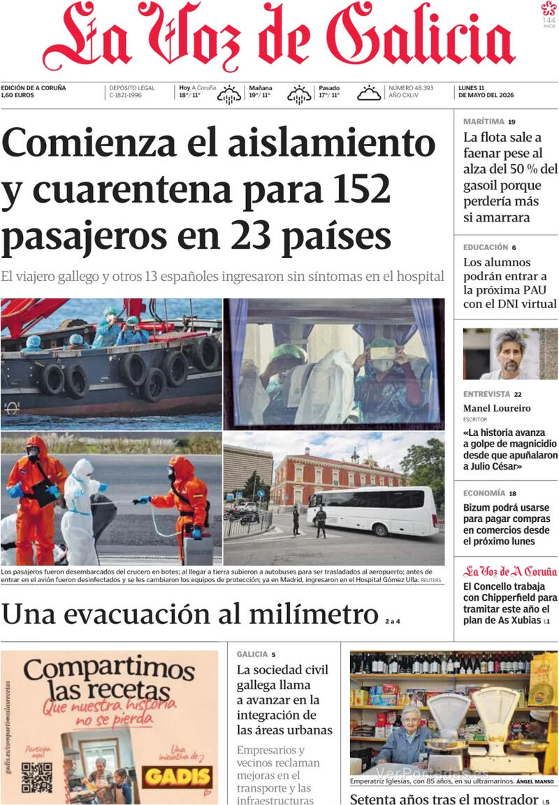 Portada La Nueva España 2026-05-11