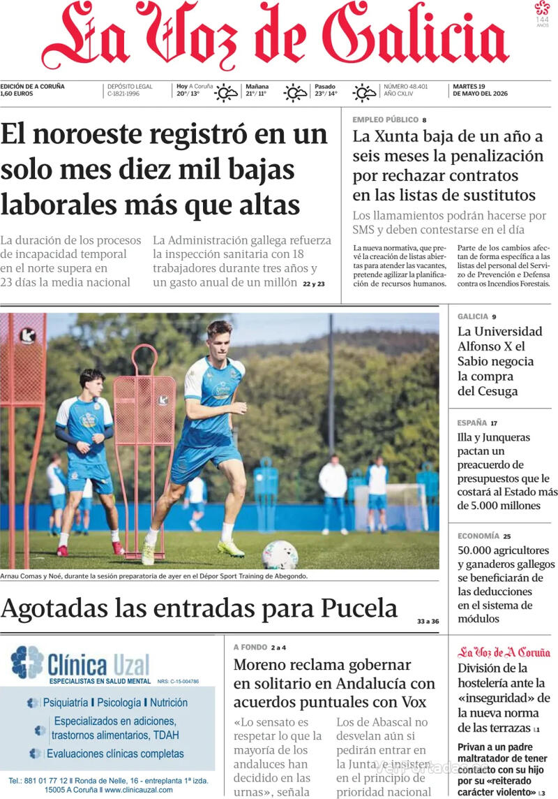 Portada La Nueva España 2026-05-19