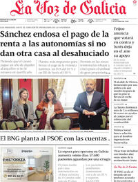 Portada La Voz de Galicia 2026-10-01