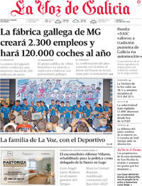 Portada La Voz de Galicia 2026-06-02