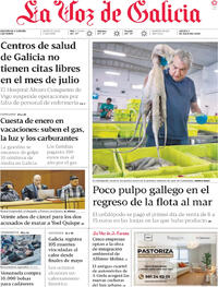 Portada La Voz de Galicia 2026-07-02