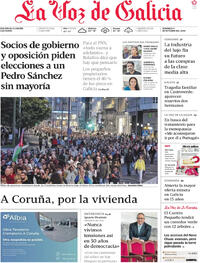 Portada La Voz de Galicia 2026-10-04