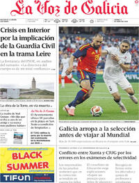 Portada periódico La Voz de Galicia