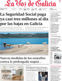 Portada periódico La Voz de Galicia