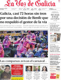 Portada La Voz de Galicia 2026-02-08