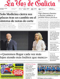 Portada La Voz de Galicia 2026-07-08