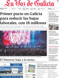 Portada La Voz de Galicia 2026-08-08