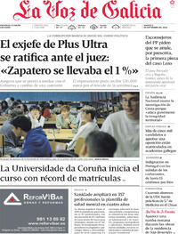 Portada La Voz de Galicia 2026-09-08
