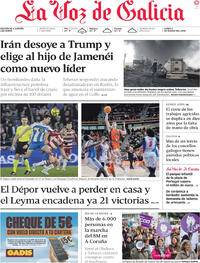 Portada La Voz de Galicia 2026-03-09