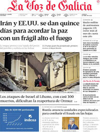 Portada La Voz de Galicia 2026-04-09