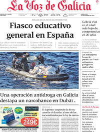 Portada La Voz de Galicia 2026-09-09