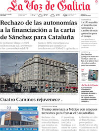 Portada La Voz de Galicia 2026-01-10